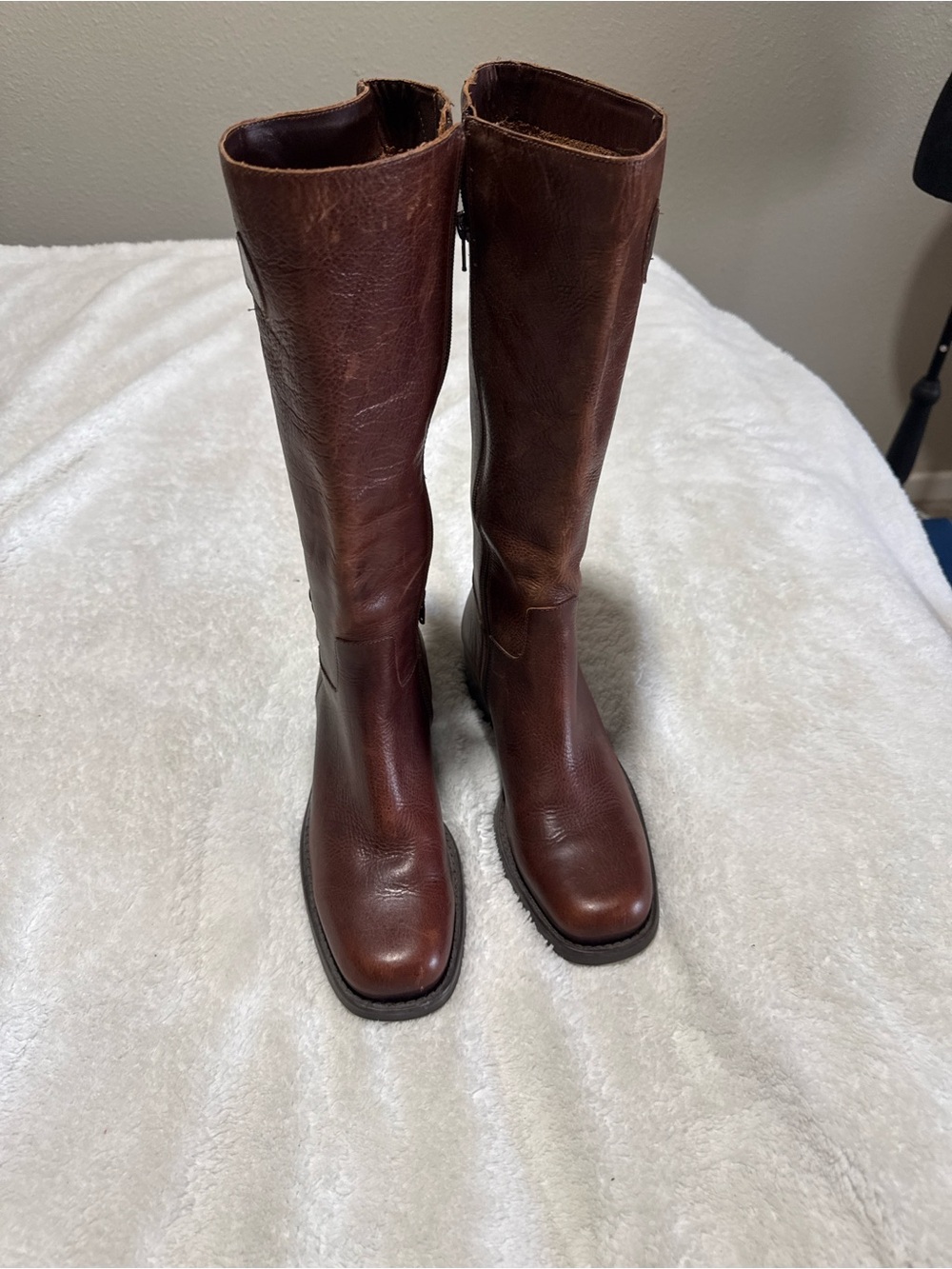 Nicole Tall Chestnut Brown Leather Riding Boots
